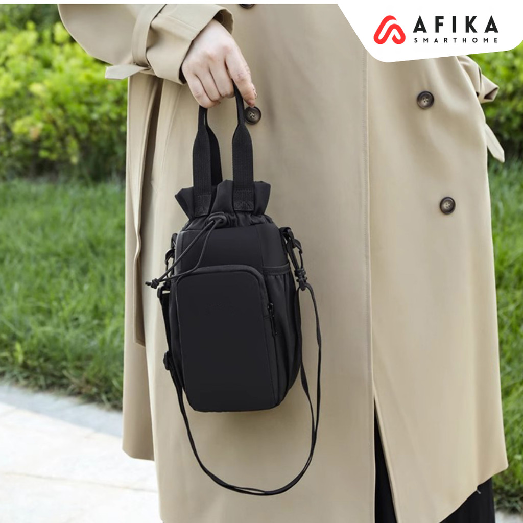 Tas Botol Minum Bottle Holder Bag Mesh Adjustable Strap