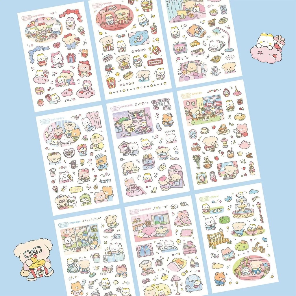 

Korean Cute Bear Stickers Ins Cartoon Waterproof Stickers Guka Handbook DIY Decoration Creative