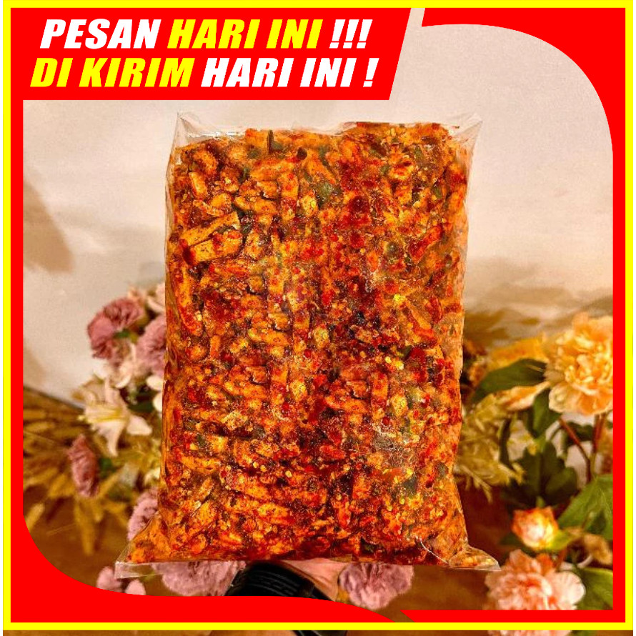 

(ER-08) Basreng Pedas & Original 500 gram Basreng Pedas Daun Jeruk Renyah Gurih Bumbu Berlimpah