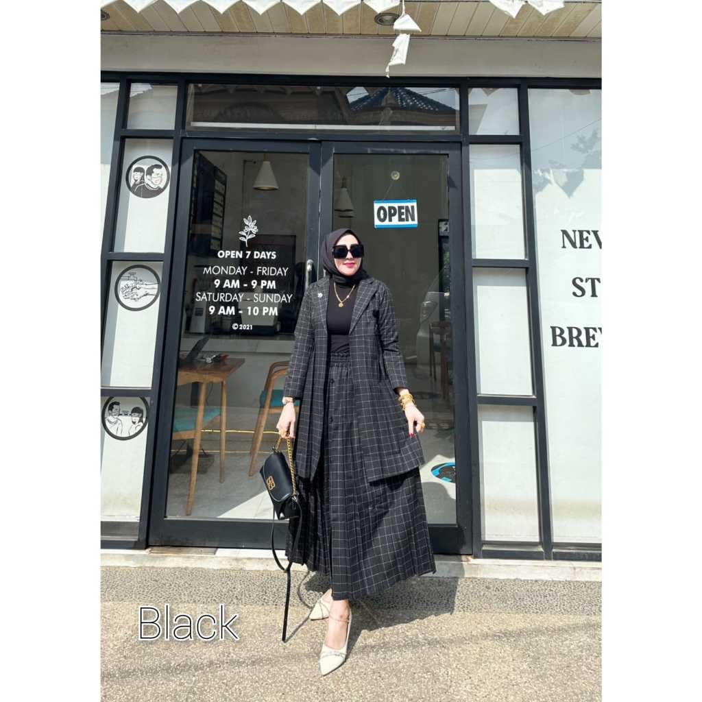 NOFOSHOP OneSet Rok Blazer Kotak CEO plisket