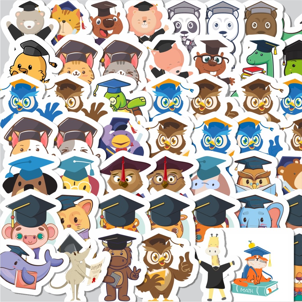 

Stiker Cutting Pack Sticker Graduation Cartoon Isi 100Pcs Series Aesthetic Lucu Keren Untuk Koper Bahan Vynil