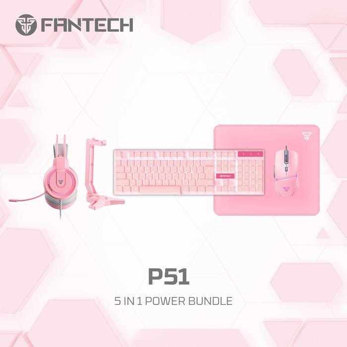 Fantech P51 5 in 1 Combo Gaming Gear Paket Lengkap untuk PC/Laptop - Putih