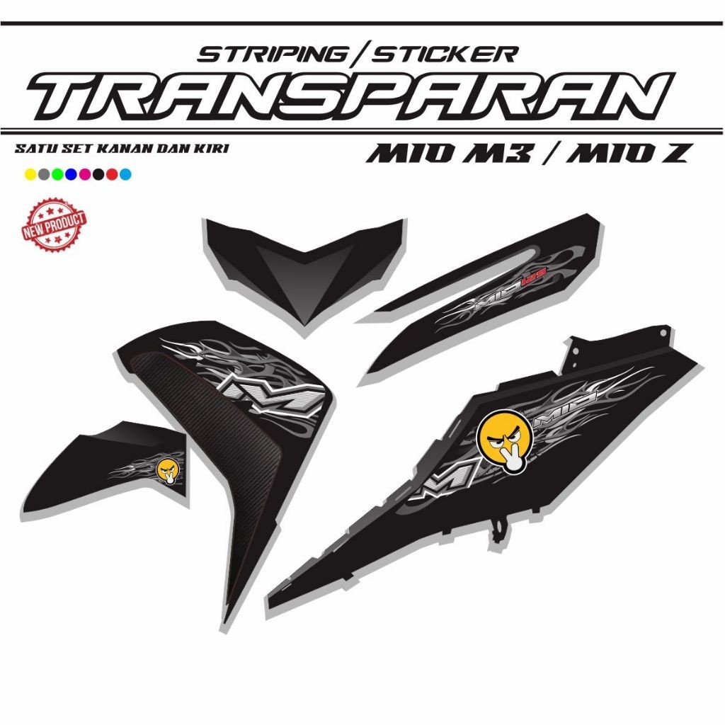 STIKER LIST STIKER POLET STIKER STRIPING MOTOR MIO M3 MIO Z TRANSPARAN VARIASI / TRANSPARAN UV
