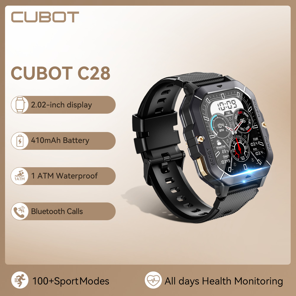 CUBOT C28 Waterproof Smart Watch Men 2.02 Inch Fitness Tracker Sport Wrist Smartwatch For Android IO