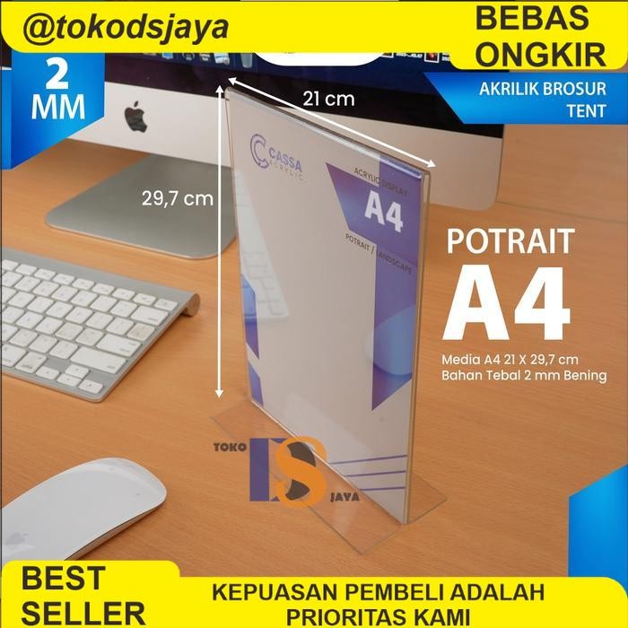 

PROMO Tempat Brosur A4T Potrait / Tent Holder / Akrilik Display / Tent Card 2 Sisi
