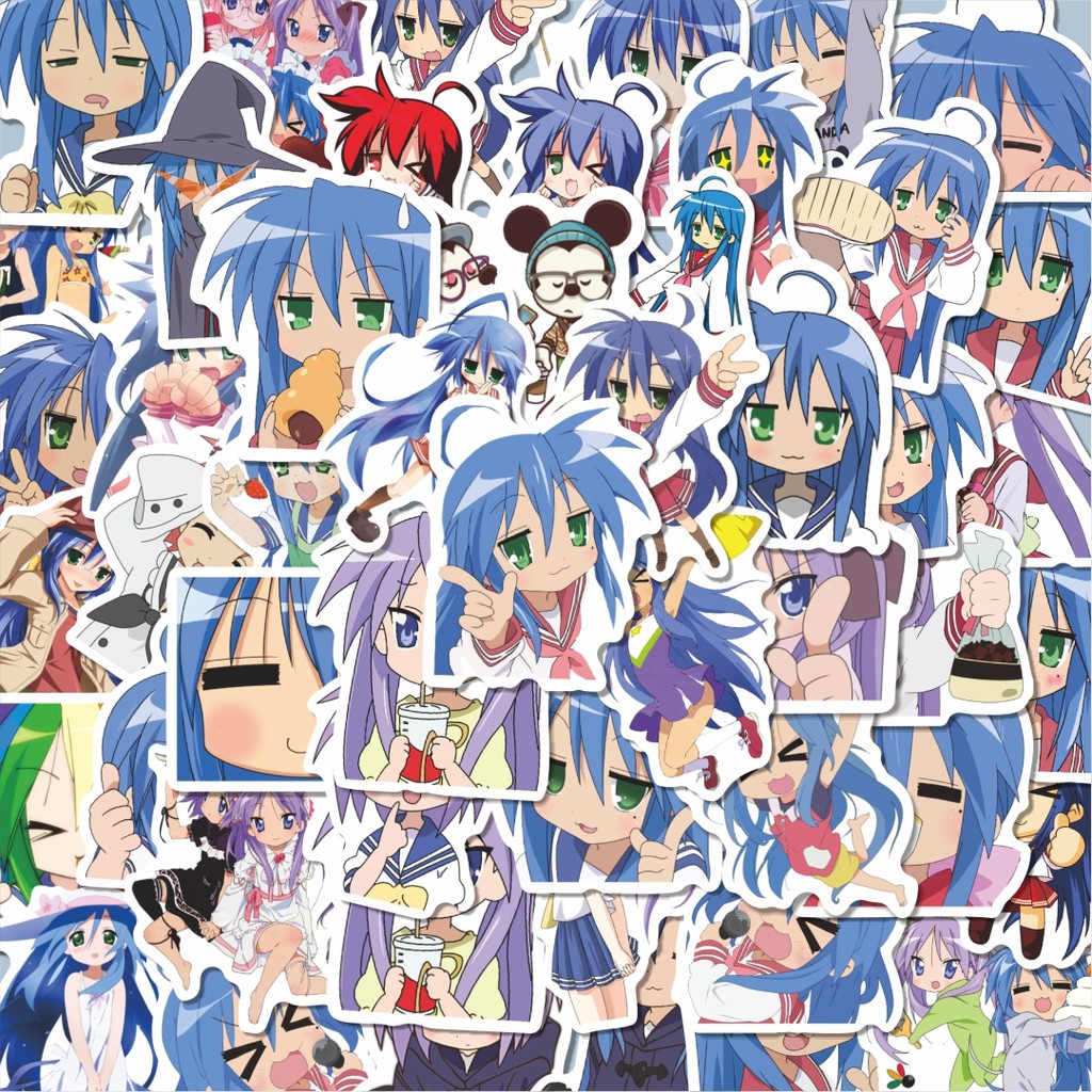 

100PCS Lucu Anime Lucky Star (Raki☆Suta) Stiker Aesthetic Stiker Anti Air Stikers Berperekat Waterproof sticker decal buat Motor Helm Buku Journal Koper Casing HP Laptop Botol Minum Hadiah anak