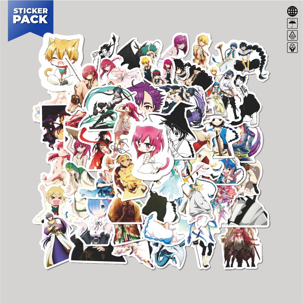

[100PCS]Stiker Pack Sticker Anime Magi The Labyrinth (Magi: Meikyū no Majutsu) Sticker Aesthetic Vinyl Anti Air Dekorasi Sticker Laptop Buku Journal Koper Helm Casing HP Gitar Helm Skateboard
