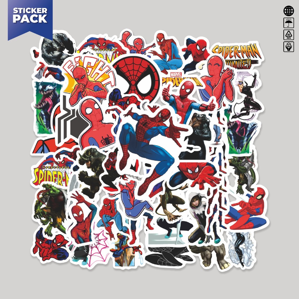 

[100PCS]Stiker Pack Sticker Kartun Spider Man The Animated Series Aesthetic Vinyl Anti Air Dekorasi Sticker Laptop Buku Journal Koper Helm Casing HP Gitar Helm Skateboard