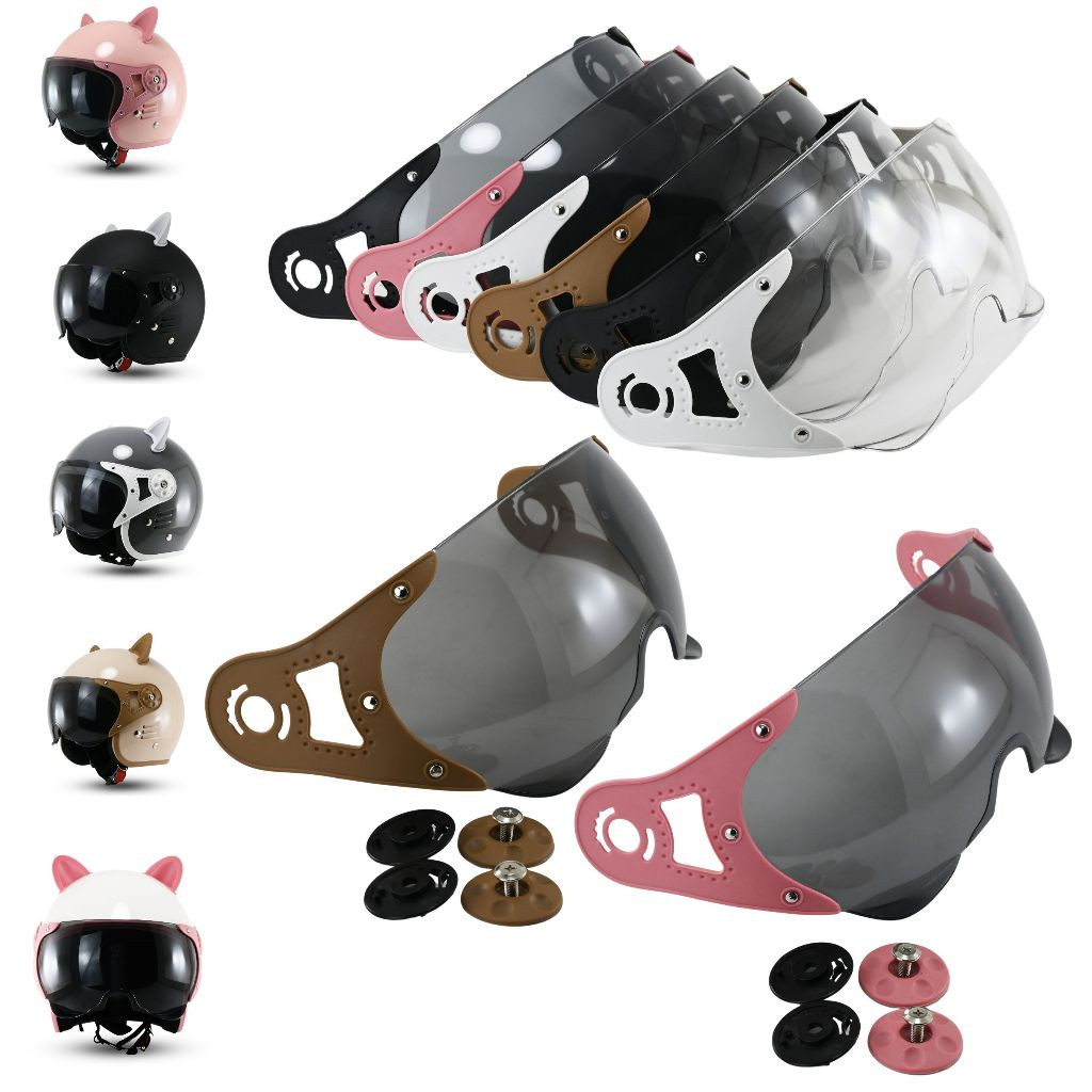 Kaca Helm Pilot Italy BRH 1 Fantasy Warna Warni Helm Honda Scoopy Retro Classic + MurBaut Helm Momo