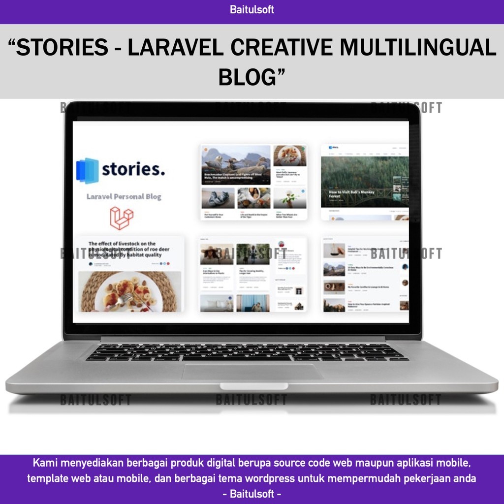 SOURCE CODE APLIKASI WEB STORIES - LARAVEL CREATIVE MULTILINGUAL BLOG D445 BAITULSOFT