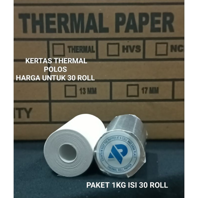

( 30 ROLL ) KERTAS THERMAL POLOS. HARGA UNTUK 30 ROLL 57X30 / 58X30