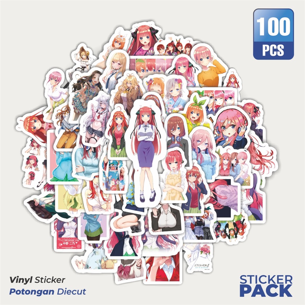 

Stiker Vinyl Stiker AnimeThe Quintessential Quintupletsl (Gotōbun no Hanayome) Waterproof Aesthetic- Untuk Laptop, Motor, dan Helm - Paper Stationery Pack
