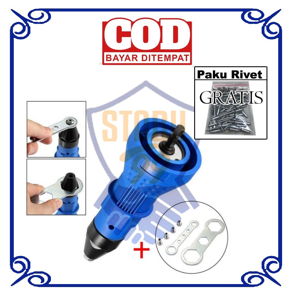 Rivet Gun Adaptor for Cordless Drill Konverter Tang Rivet Adapter Bor