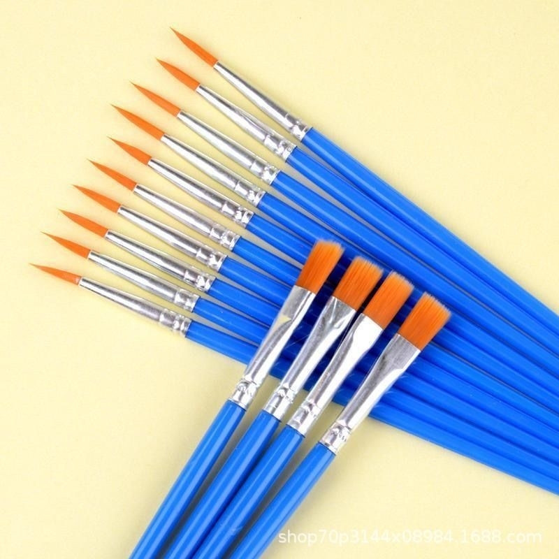 

Kuas Lukis - Flat / Round Brush Painting - Akrilik Bulu Nilon Cat Air Lukis Brush