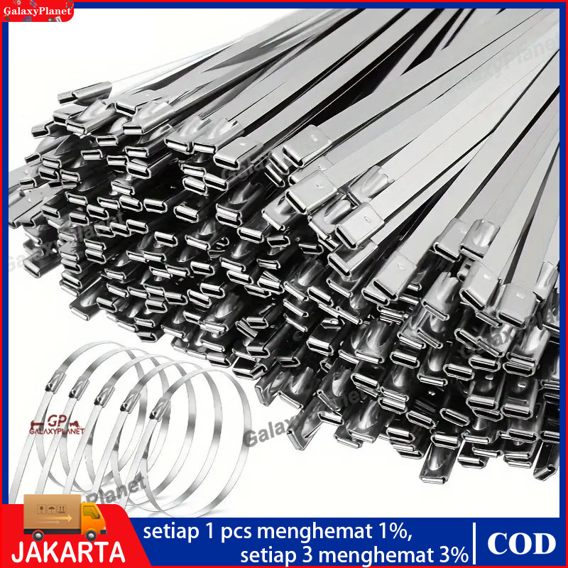 

100pcs Kabel Ties Stainless Steel Multifunctional 4.6 x 200mm 100 PCS CABLE TIES BESI TALI 304/Kabel Ties Stainless Tali Besi Anti Karat 304
