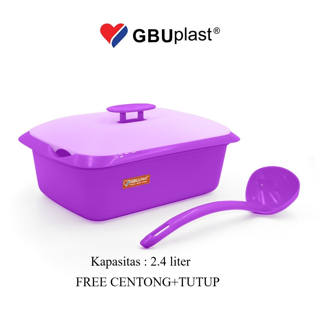SET Wadah Sayur Saji Prasmanan Jumbo 2.4 Liter Sendok Sayur + Tutup GBUplast SapphirePH-2400