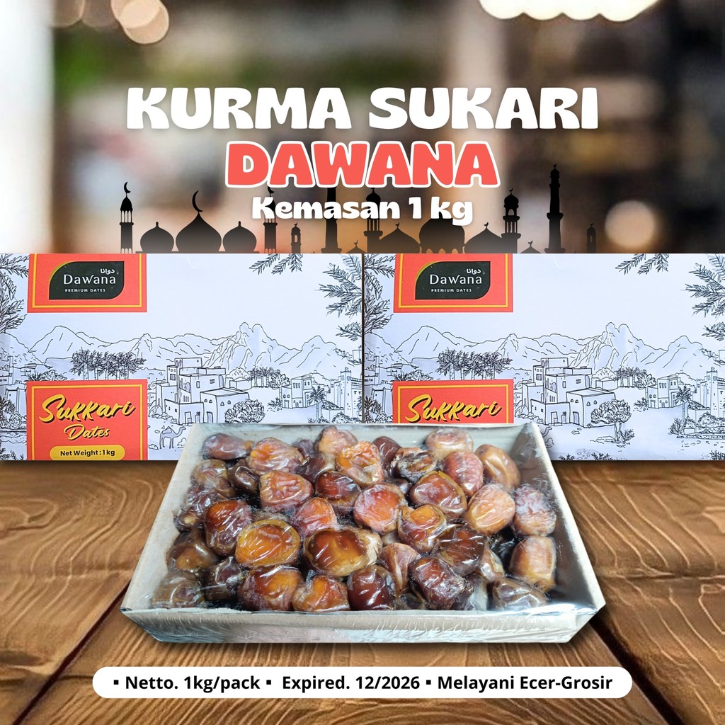 

Kurma Sukari 1kg Dawana Premium Grade A Asli Manis Lembut