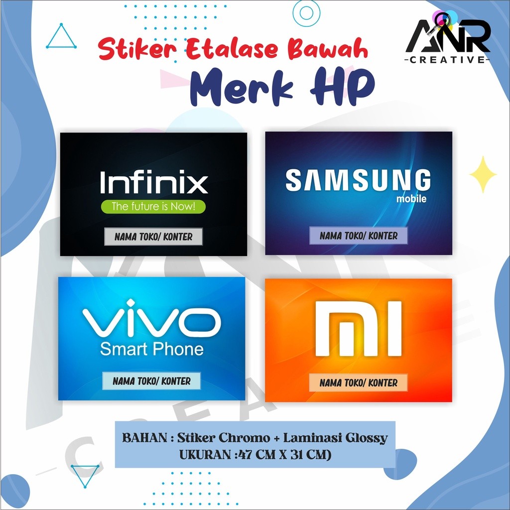

BEST SELLER Stiker Etalase Konter/ Stiker Etalase Bawah Merk HP/ Stiker Merk HP / Stiker Hiasan Konter / StikerEtalaseBawah / StikerChromo+Laminasi / Bisa COD