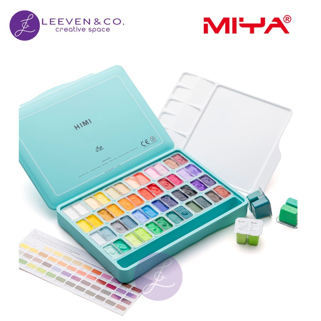 

HIMI MIYA Gouache Paint Set 48 Warna X 12gr Non-Toxic