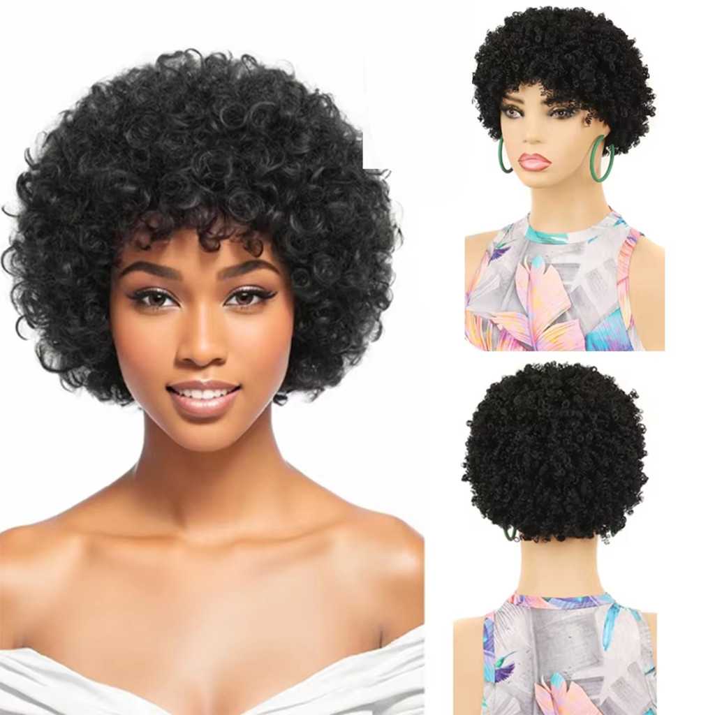 rambut palsu keribo Dengan hairnet di dalamnya rambut palsu kribo pria rambut palsu laki laki