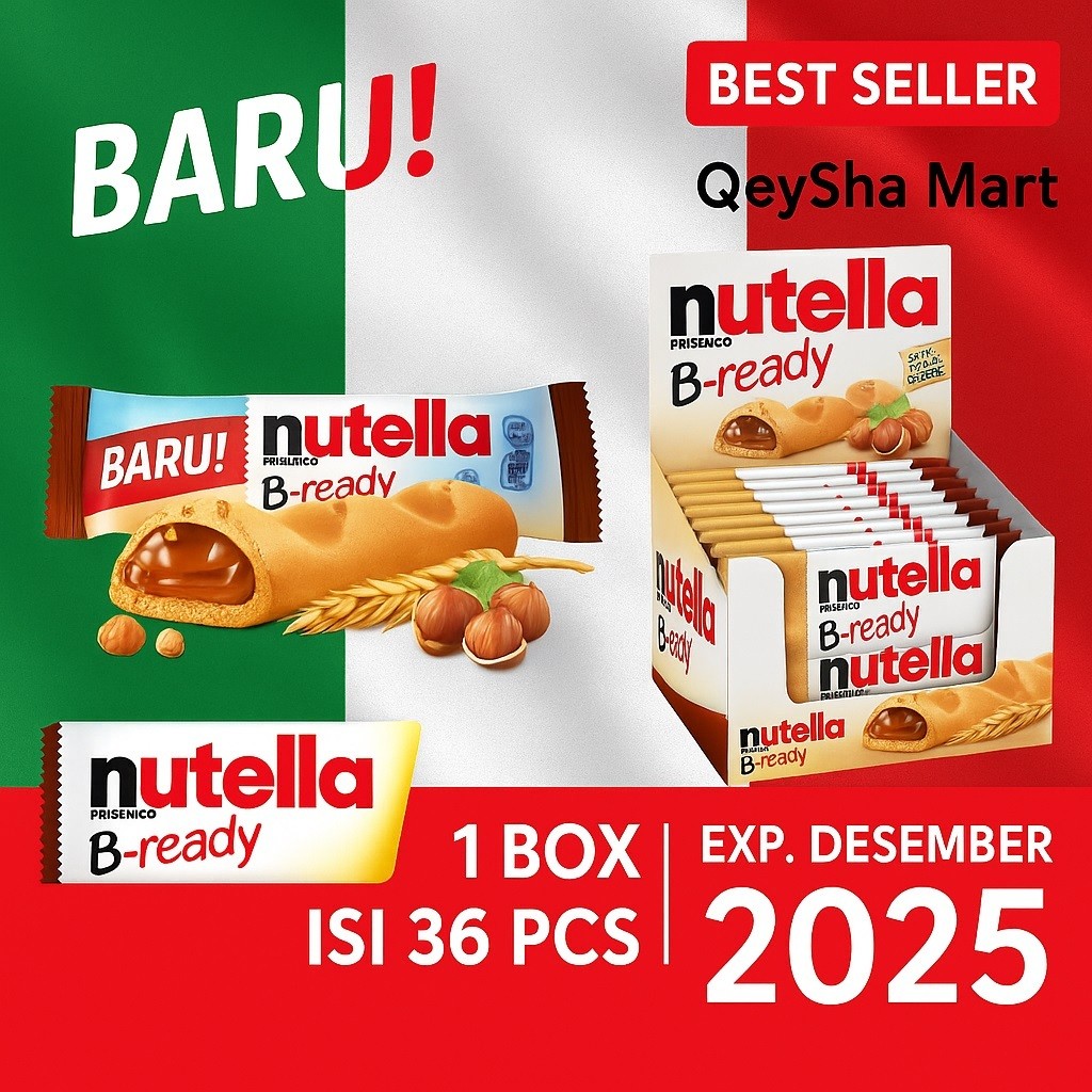 

Nutella B-Ready Wafer Cokelat 22g x 36 pcs | HALAL | Exp Desember 2025​