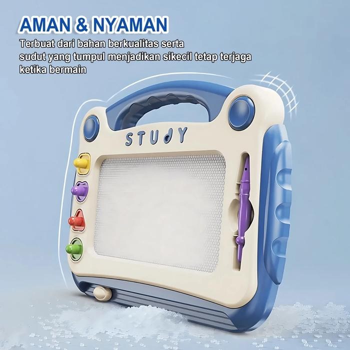 Papan Gambar Magnetik Anak 4 Warna Mainan Edukasi Meja Belajar & Menggambar Kreatif Kids Toys Kado U