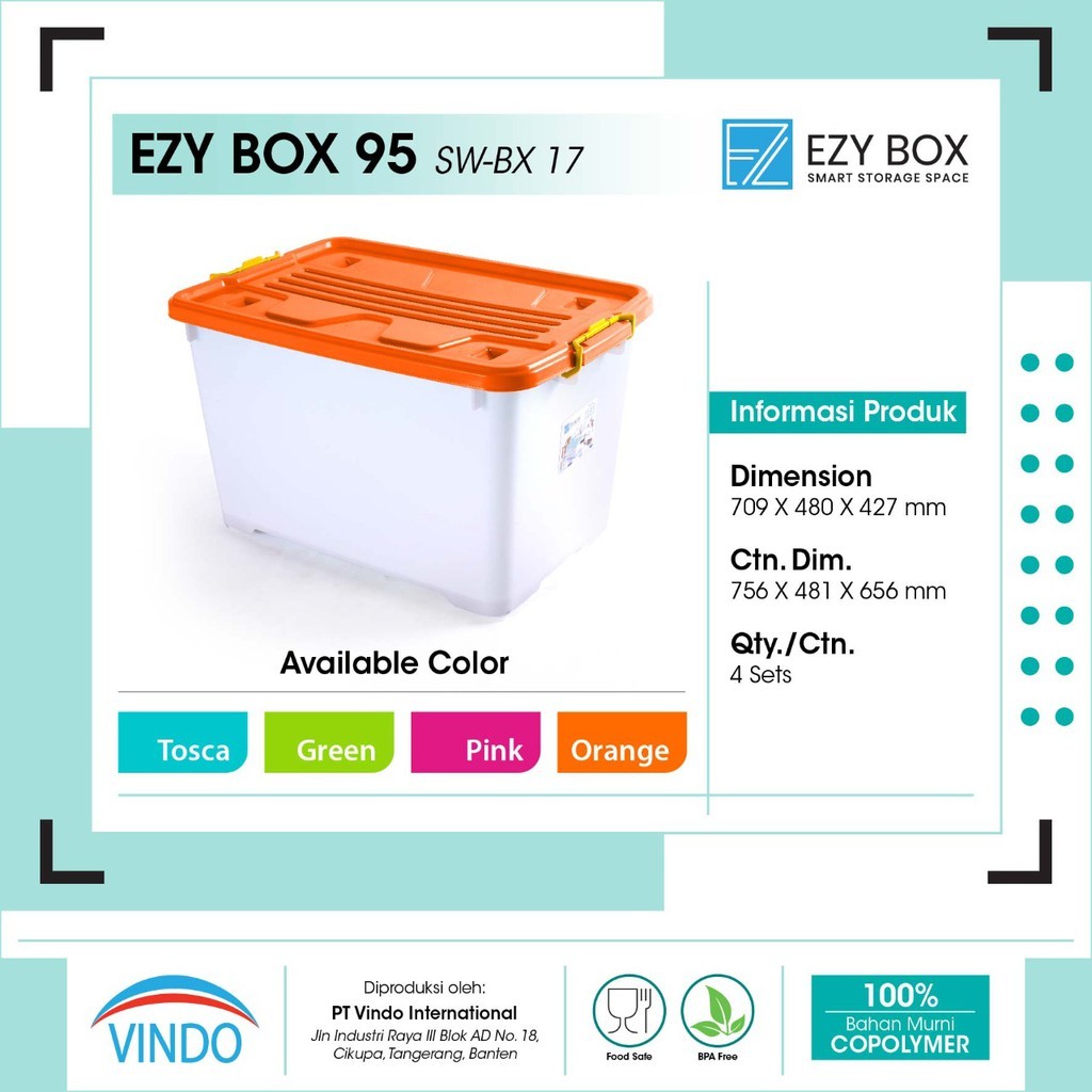 Ezy Box Container Box Plastik 95 Liter Kotak Penyimpanan