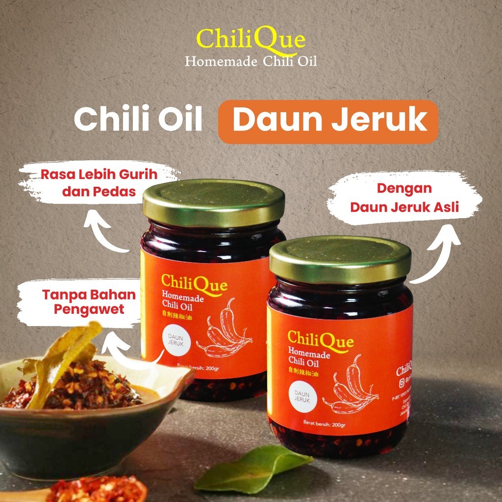

Chilique - Chili Oil Daun Jeruk / Minyak Cabai/ Aroma Segar/ Daun Jeruk Asli / Bahan Premium