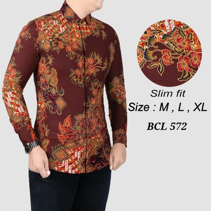 Baju Batik Solo - Colin Dion BCL480 - Kemeja Batik Pria Lengan Panjang - M
