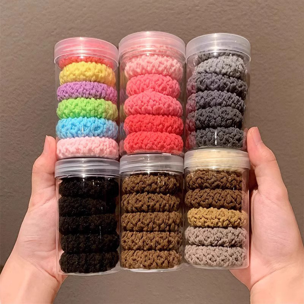 SkyGalery - Ikat Rambut Donat Set Isi 6 Pcs Scrunchie Toples Karet Kunciran Elastis Aksesoris Rambut