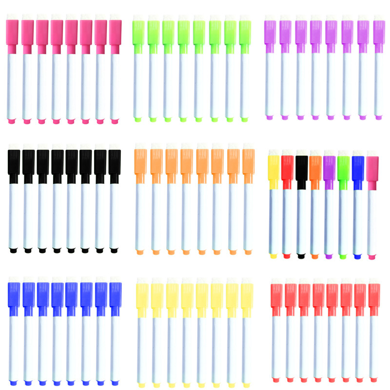 

8pcs water-colour brush Whiteboard Marker Pens White Board Dry-Erase Pen with Eraser Magnetic Markers Writing Water Color Pen