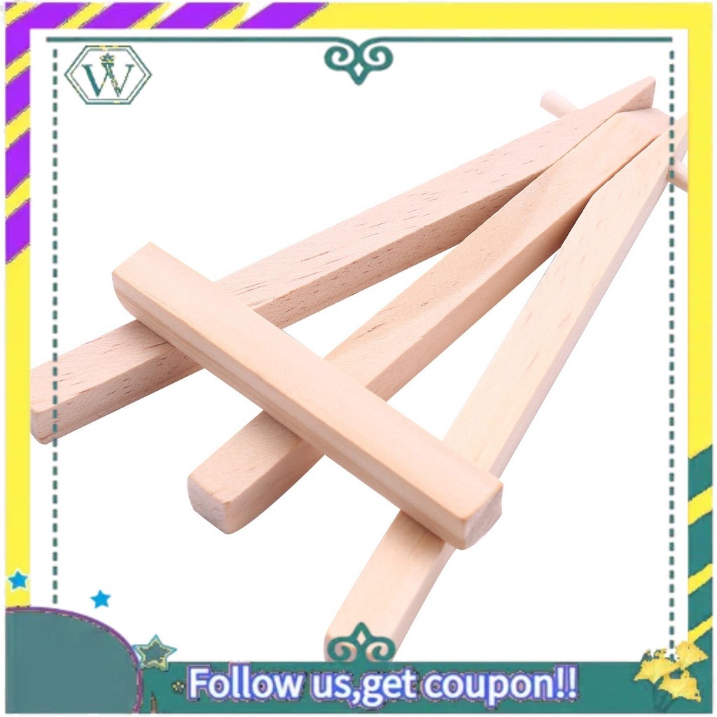 

NEW 12 Pack 5 Inch Mini Wood Display Easel Natural Wooden Tripod Holder Stand For Displaying Small Canvases And Photos