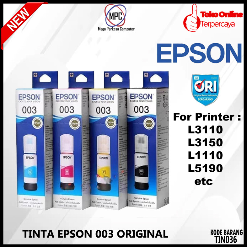 Tinta Epson 003 Tinta Epson L3110 L3150 L5190 003 Original