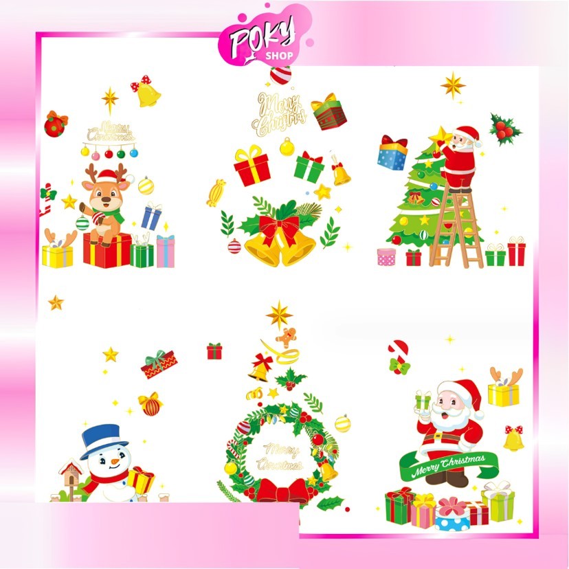 

POKY - 6060 Stiker Jendela Kaca Motif Natal / Stiker Motif Natal Xmas / Hiasan Stiker Jendela / Hiasan Dekorasi Motif Christmas