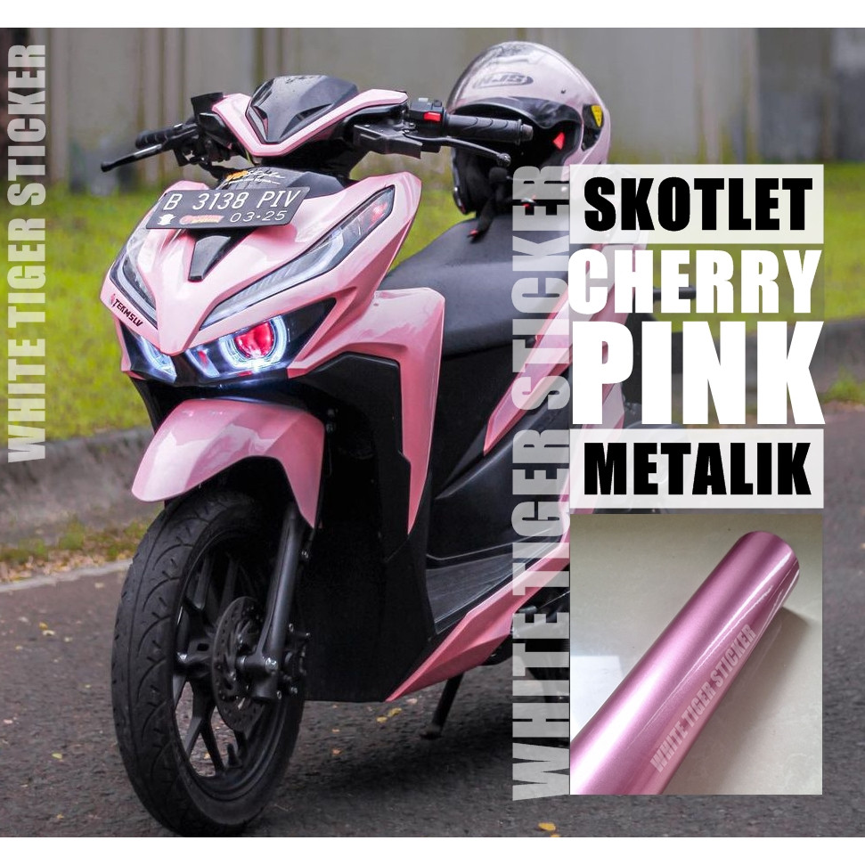 SKOTLET STIKER MOTOR CHERY PINK METALIK SKOTLET PINK MUDA METALIK CANDY SCOTLITE PINK METALIK SKOTLE