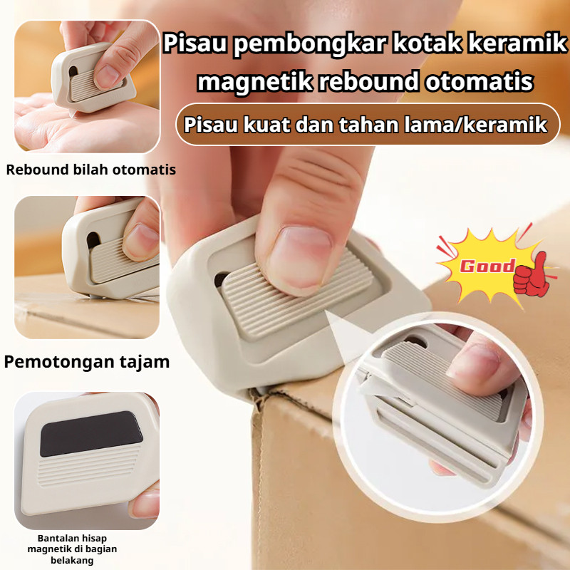 

✨COD+Free shipping✨Pisau Pembuka Kotak Magnetik Otomatis/Pisau Rebound Serbaguna/Pisau Keramik Mini Anti Karat/Pemotong Kertas & Kardus/Desain Portabel & Aman Digunakan