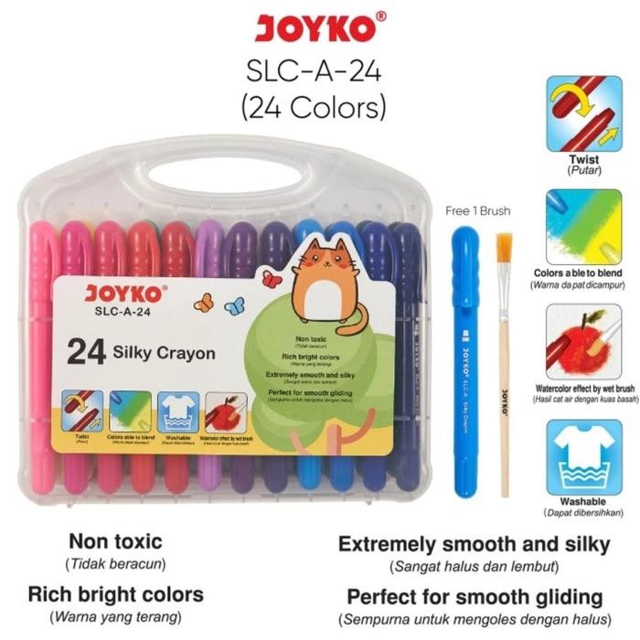 

【M-MT】PROMO!!! Silky Crayon Krayon Halus Joyko - 24 Warna