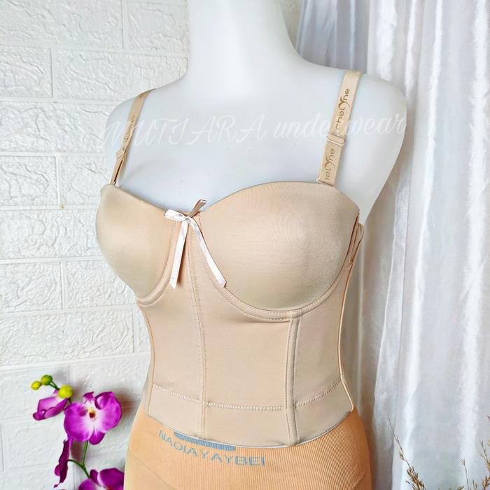 Longtorso Crop Pelangsing Kebaya Size 34-42 Chelyne 7893 Longtorso - coklat muda, 34