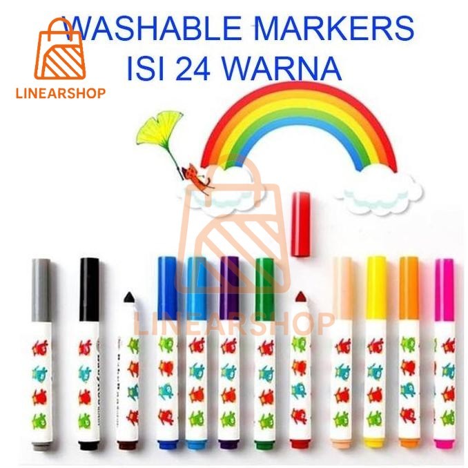 

Linear Joan Miro Babyroo Washable Marker 24 Color Spidol Warna Spidol Anak