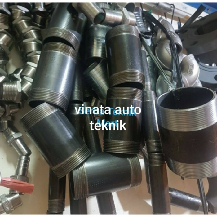 Pipa Nepel Besi 1/2" Panjang 10 cm, Pipa Neple Besi