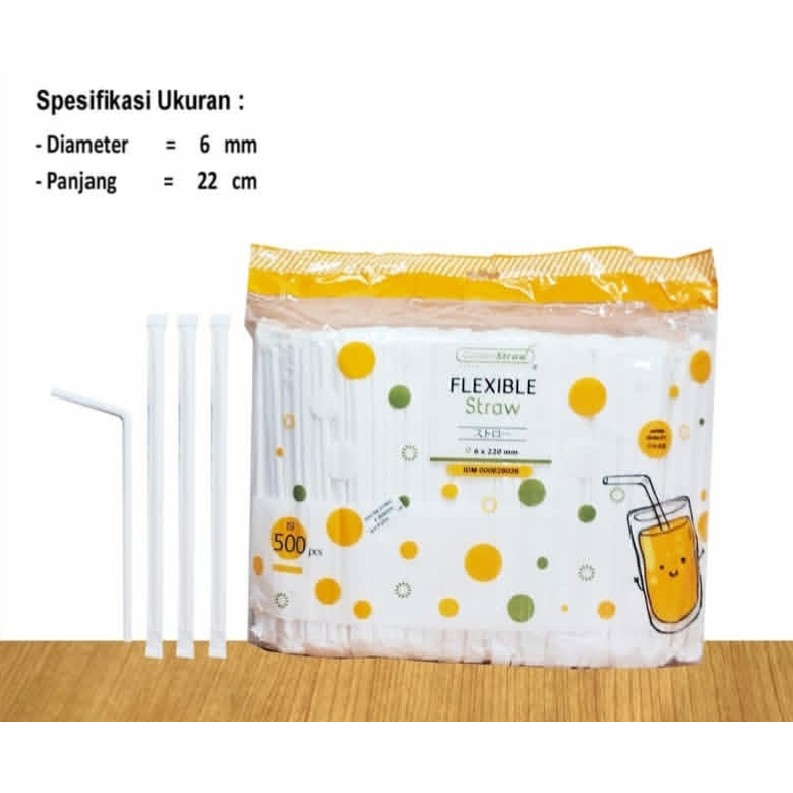 sedotan plastik bubble / boba steril lancip golden straw 8mm 20cm