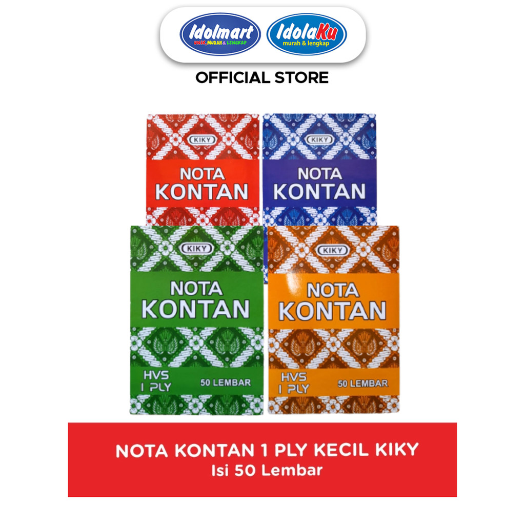 

IDOLMART Nota Kontan Kiky Kecil 1 Ply & 2 Ply HVS Isi 50 Lembar Bogor