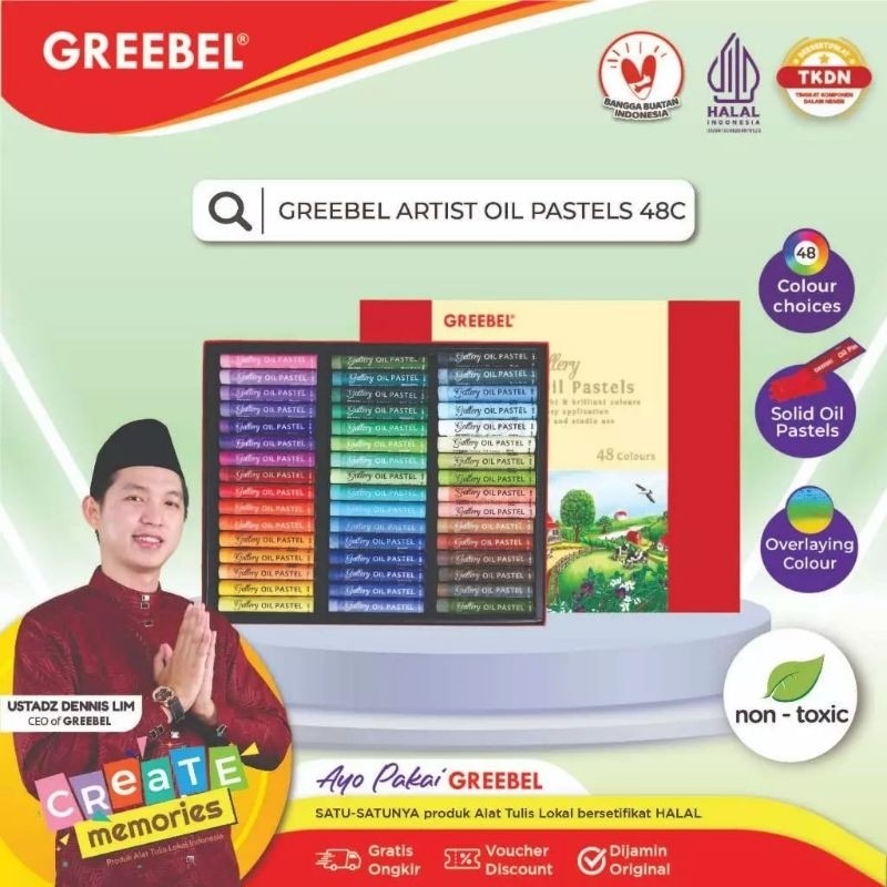 

Greebel Artist Oil Pastel Crayon 48C / Crayon Greebel 48 warna
