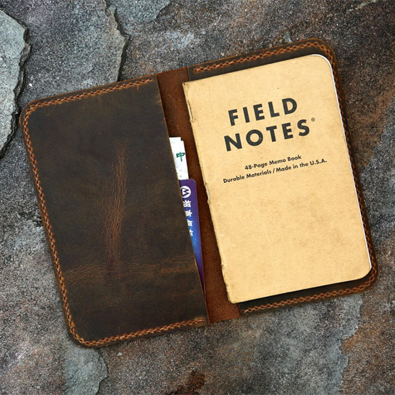 

Personalized leather cover for pocket size field notes notebook / slim minimal field notes leather case cover