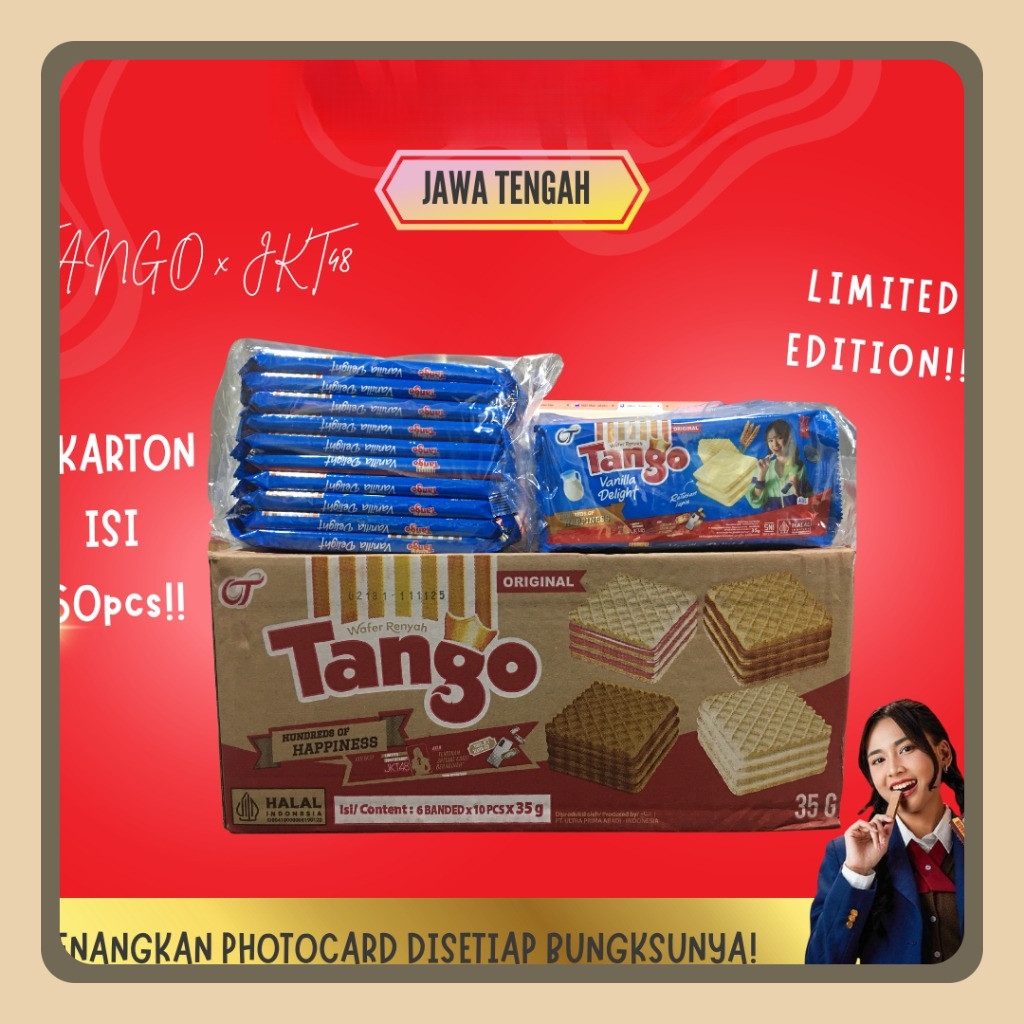 

[ KARTON ] Tango Wafer Royal VIRAL 35gr Exclusive JKT48 per pak isi 10 | Special Edition 1 karton