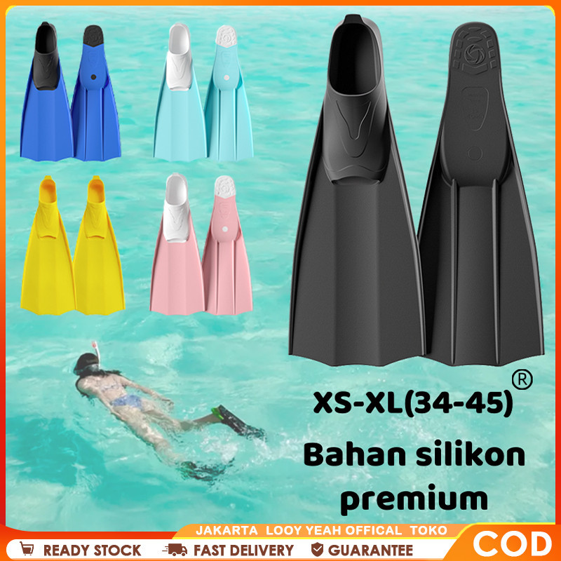 Fin Selam Silikon/Original Fin Renang Selam/Fin Untuk Snorkeling/Fin Freediving/Tinggi Sirip Selam P