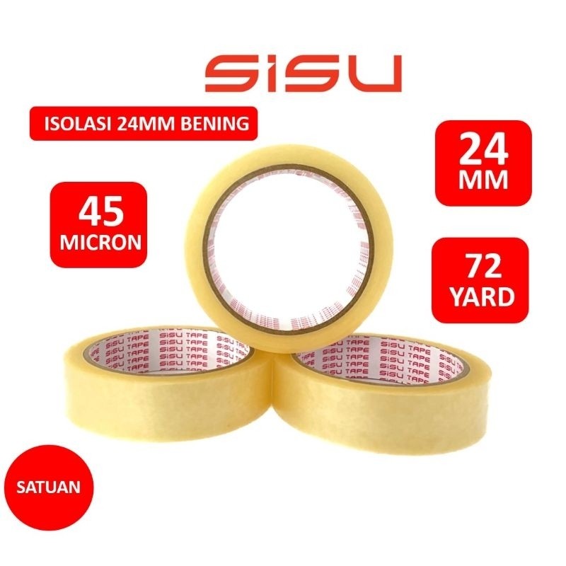

Isolasi Selotip Bening SISU Tape 1 inch 24mm x 72 yard [PIECE]