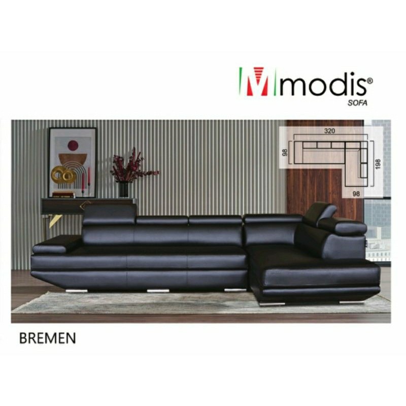 [PRABOTKU28] TERMURAH MODIS Sofa L Type Bremen Sudut Minimalis Kepala Hidrolik