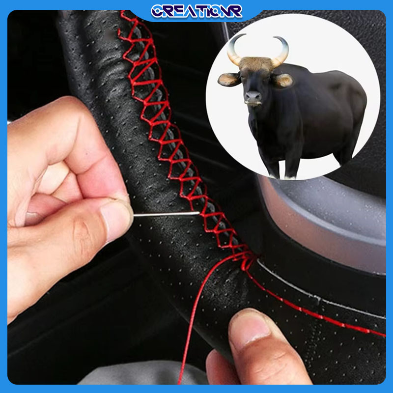 [PREMIUM ORIGINAL] Sarung Stir Mobil 38cm Universal/Cover Setir Kulit Asli 100%/DIY Steering Wheel C