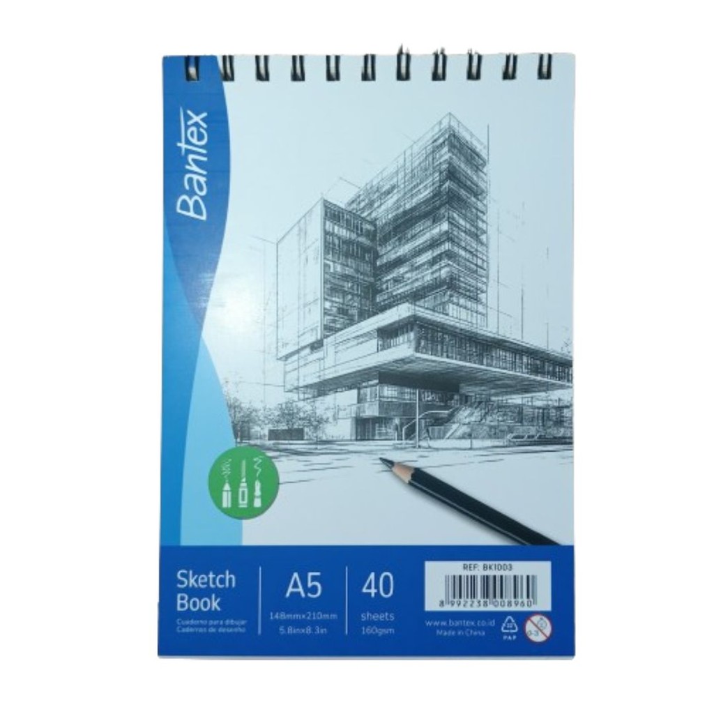 

BANTEX SKETCHBOOK A5 160GSM 40 LEMBAR / BUKU SKETSA A5 160GSM / WIRED SKETCHBOOK A5